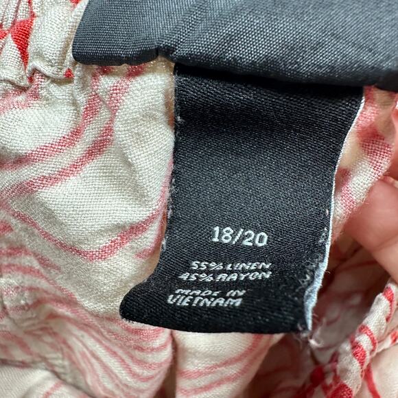 Lane Bryant Drawstring Linen Tropical Leaf Print Resort Wide Leg Pants 18/20 - Picture 10 of 16